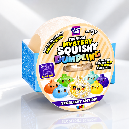 Squish Planet Crazy Fun Squishy Bun Rainbow Mystery Squishy "Dumpling" (Simmering Starlight Chase Version) Blind Box product image showing the RMS squishy fidget toy for online shopping.