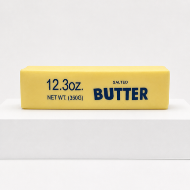 KTL yellow salted-butter-style Butter Block squishy, product-only view