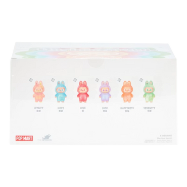 Squish Planet Pop Mart Labubu Big into Energy Series vinyl plush pendants in 6 designs: Loyalty, Hope, Love, Luck, Happiness, Serenity.