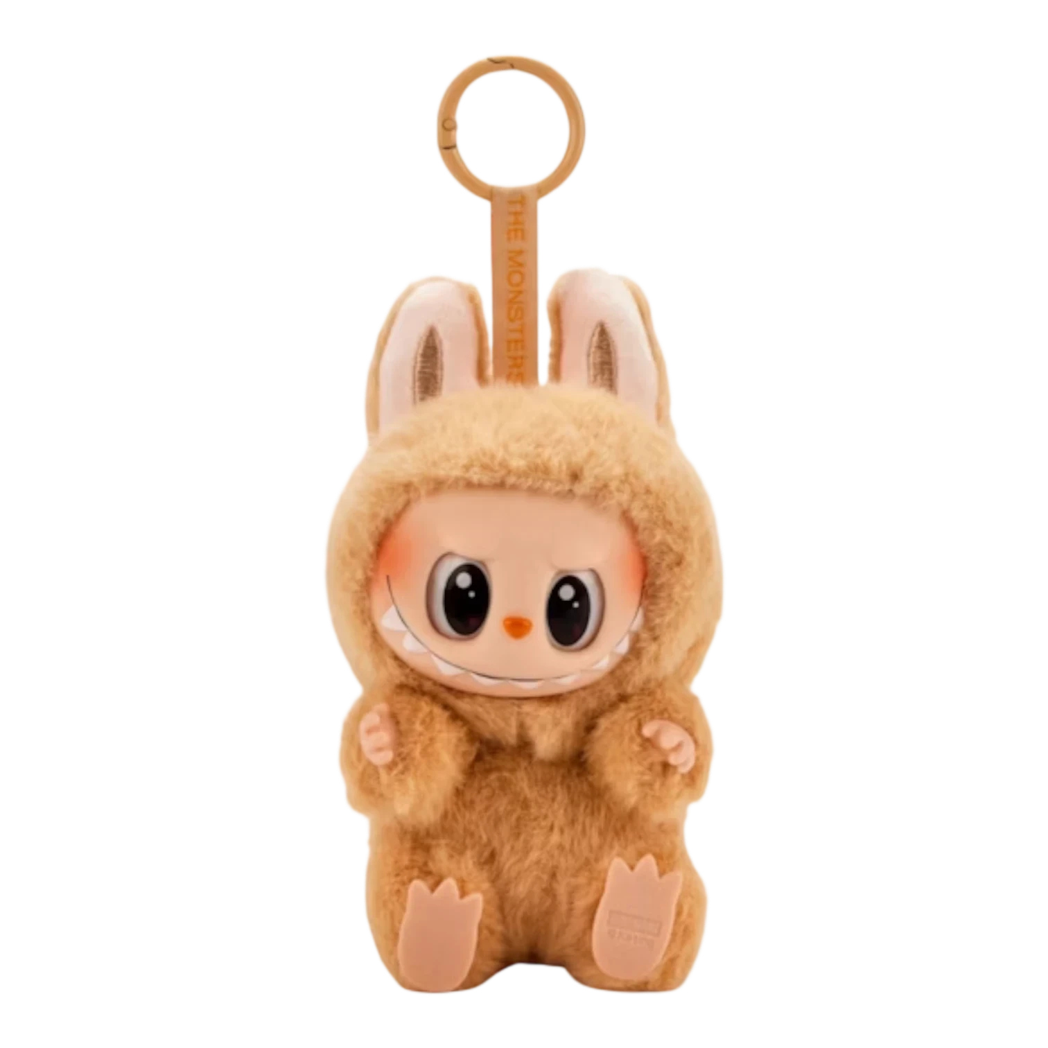 Squish Planet Labubu The Monsters Have a Seat Series vinyl plush pendant in brown with bunny ears and a keyring.