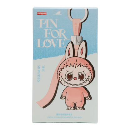 Squish Planet Pop Mart Labubu The Monsters Pin for Love series pink vinyl plush pendant blind box.