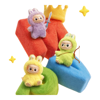 Squish Planet Labubu The Monsters Pin for Love Series plush pendant in yellow, purple, and green. Collectible toy with blind box.