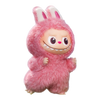 Squish Planet Labubu The Monsters Pin for Love Series pink plush vinyl pendant with bunny ears and mischievous grin.
