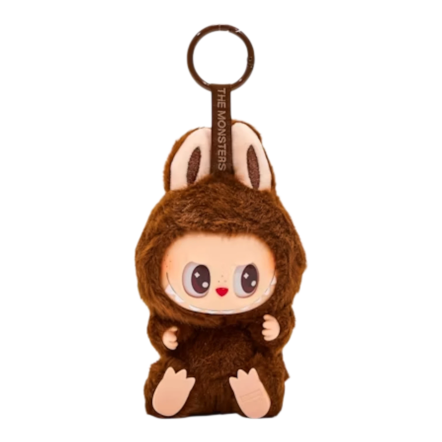 Squish Planet Labubu The Monsters brown plush vinyl figure with keychain