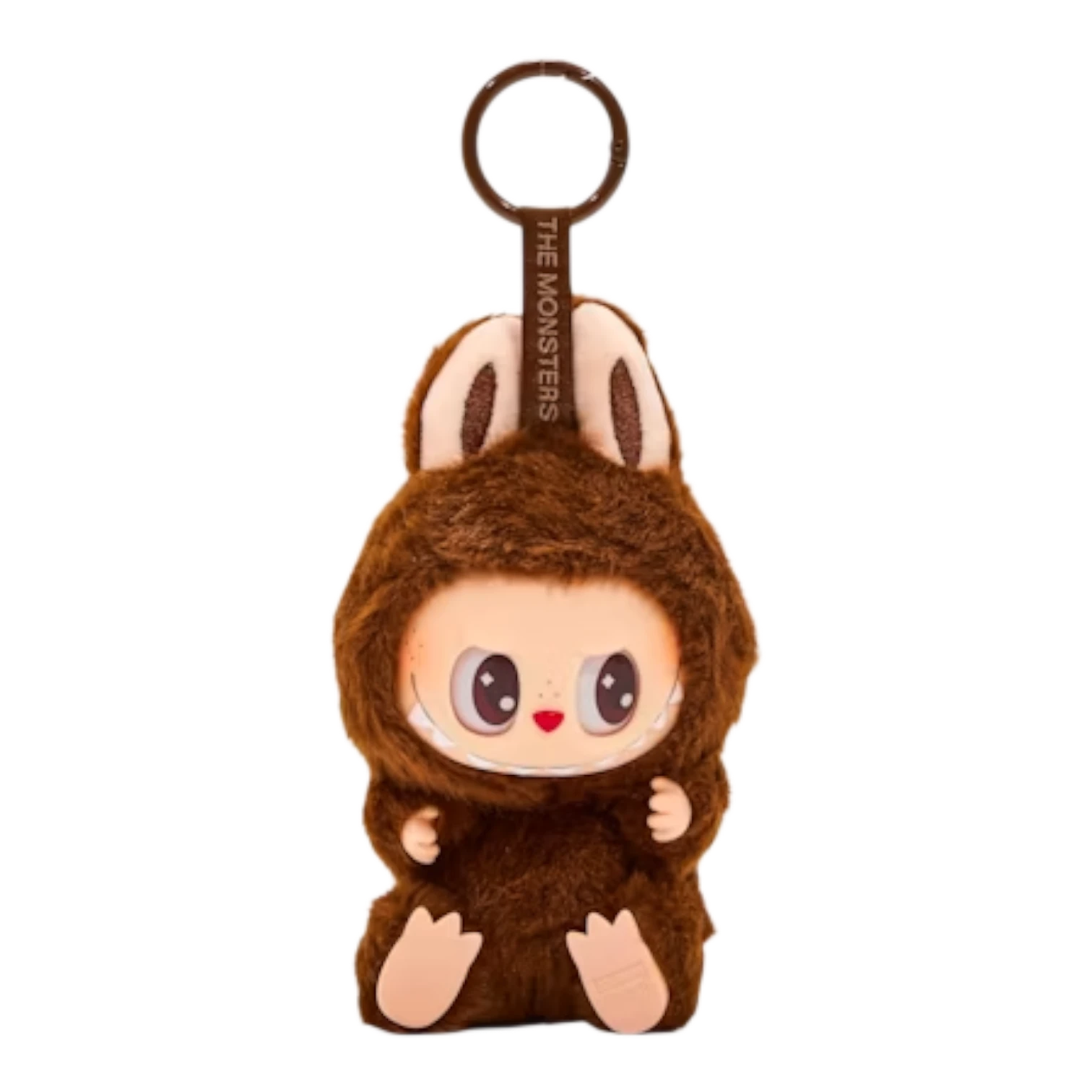 Squish Planet Labubu The Monsters brown plush vinyl figure with keychain