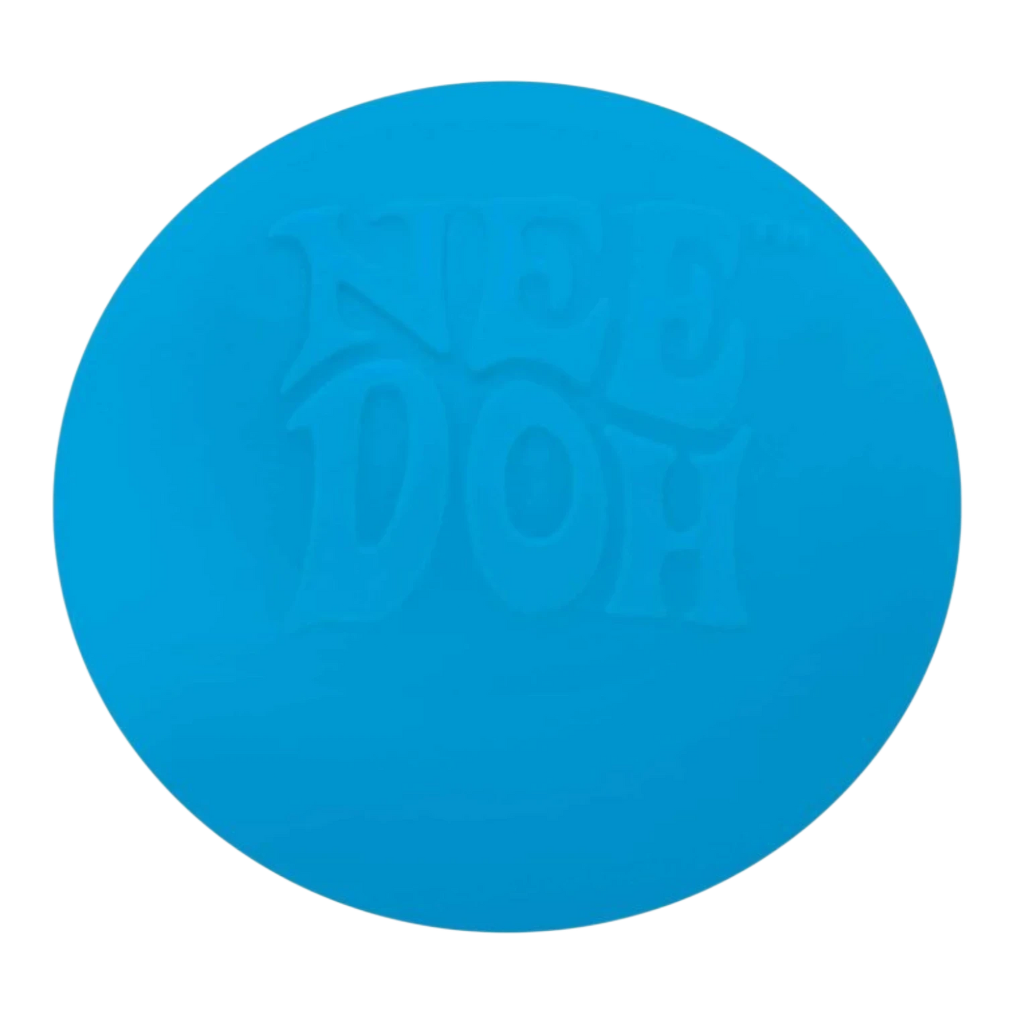 Squish Planet NeeDoh Groovy Glob blue squishy fidget toy with embossed logo. Soft, stress-relieving, and tactile.