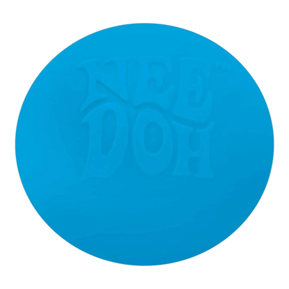 Squish Planet NeeDoh Groovy Glob blue squishy fidget toy with embossed logo. Soft, stress-relieving, and tactile.