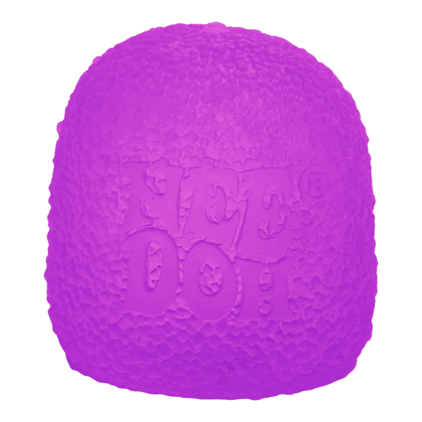 Squish Planet NeeDoh Gumdrop squishy fidget toy in purple, featuring a textured surface and embossed logo.