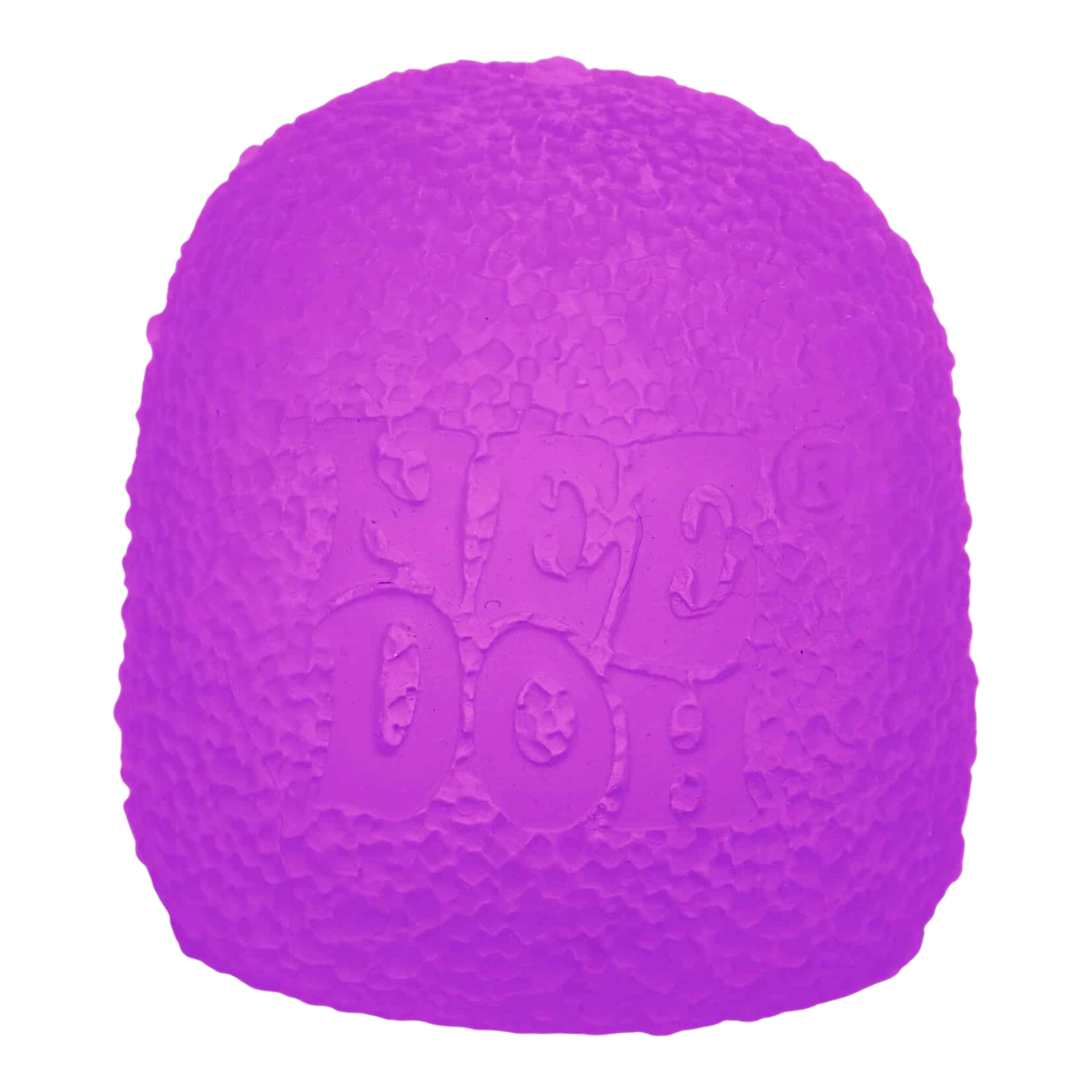 Squish Planet NeeDoh Gumdrop squishy fidget toy in purple, featuring a textured surface and embossed logo.