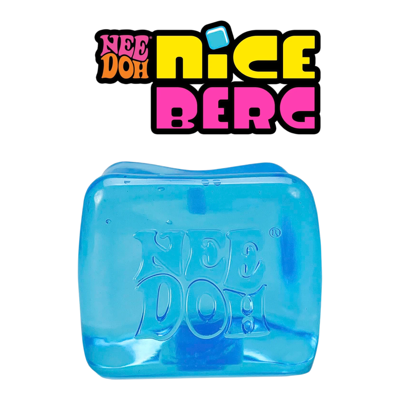 Squish Planet NeeDoh Nice Berg blue squishy fidget toy with ice-berg shape for stress relief and focus.
