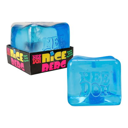 Squish Planet NeeDoh Nice Berg blue squishy fidget toy with slow-rising texture and iceberg shape.