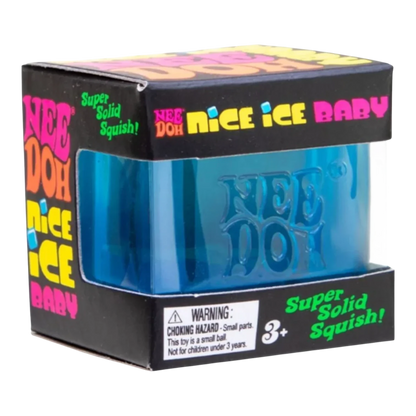Squish Planet NeeDoh Nice Ice Baby blue squishy fidget toy with a soft, slow-rising texture for stress relief.