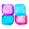 Squish Planet NeeDoh Nice Ice Baby set of 4 squishy fidget toys in purple, blue, and pink. Soft, slow-rising compound.