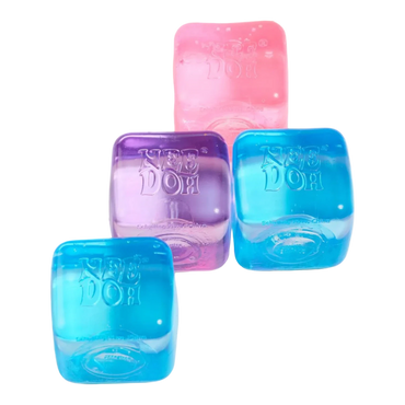 Squish Planet NeeDoh Nice Ice Baby set of 4 squishy fidget toys in pink, purple, and blue. Soft, slow-rising compound.