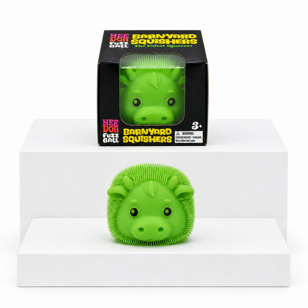 NeeDoh Barnyard Squisher green variant with packaging