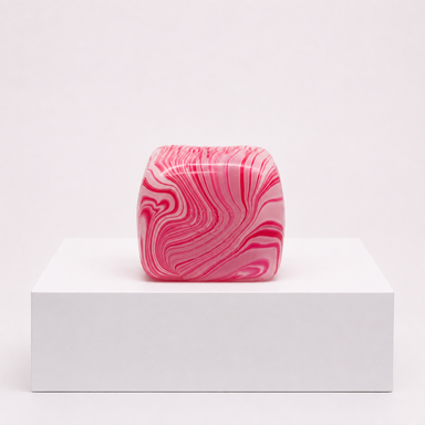 Pink NeeDoh Candy Swirl Nice Cube without packaging