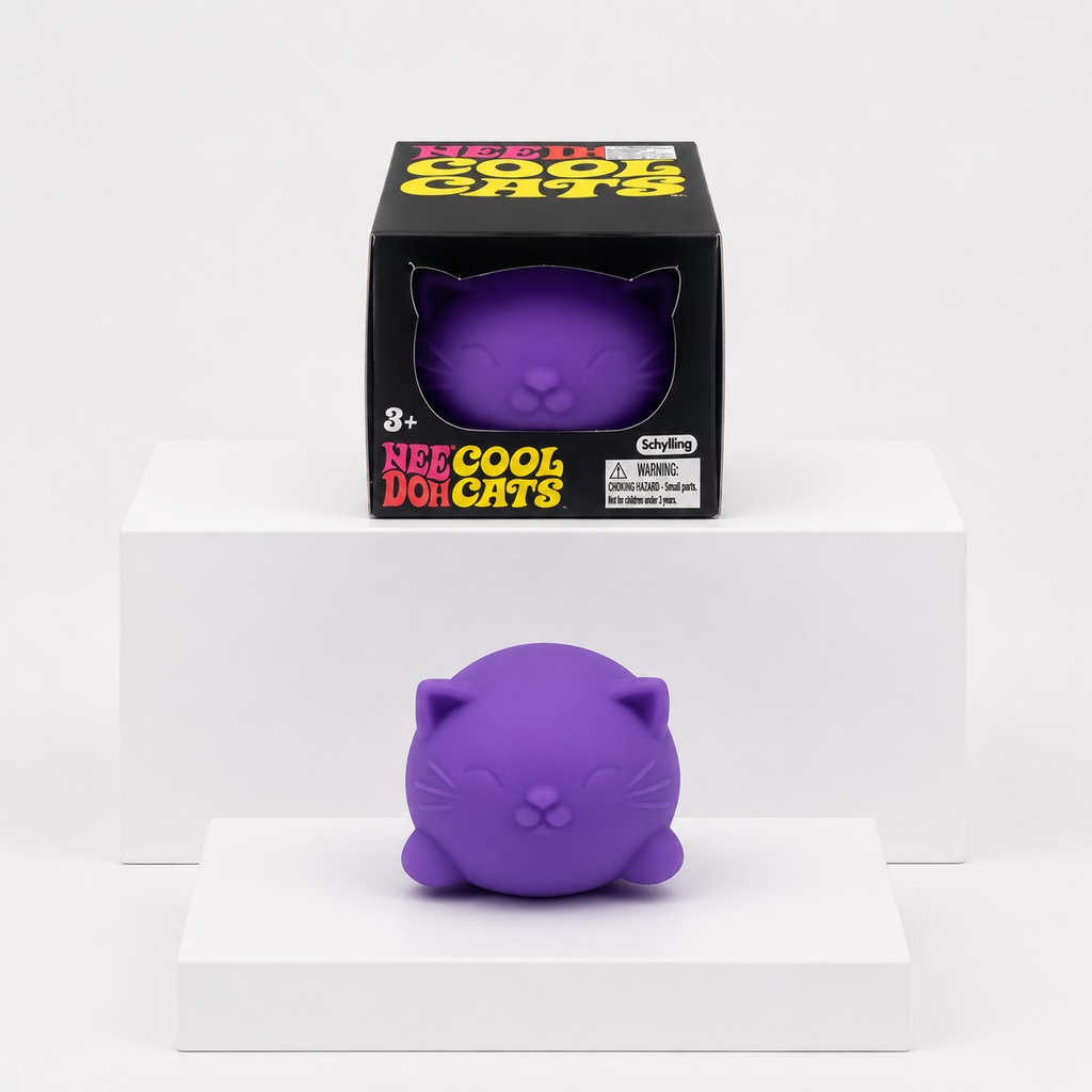 NeeDoh Cool Cat Squishy Fidget Toy – Purple variant