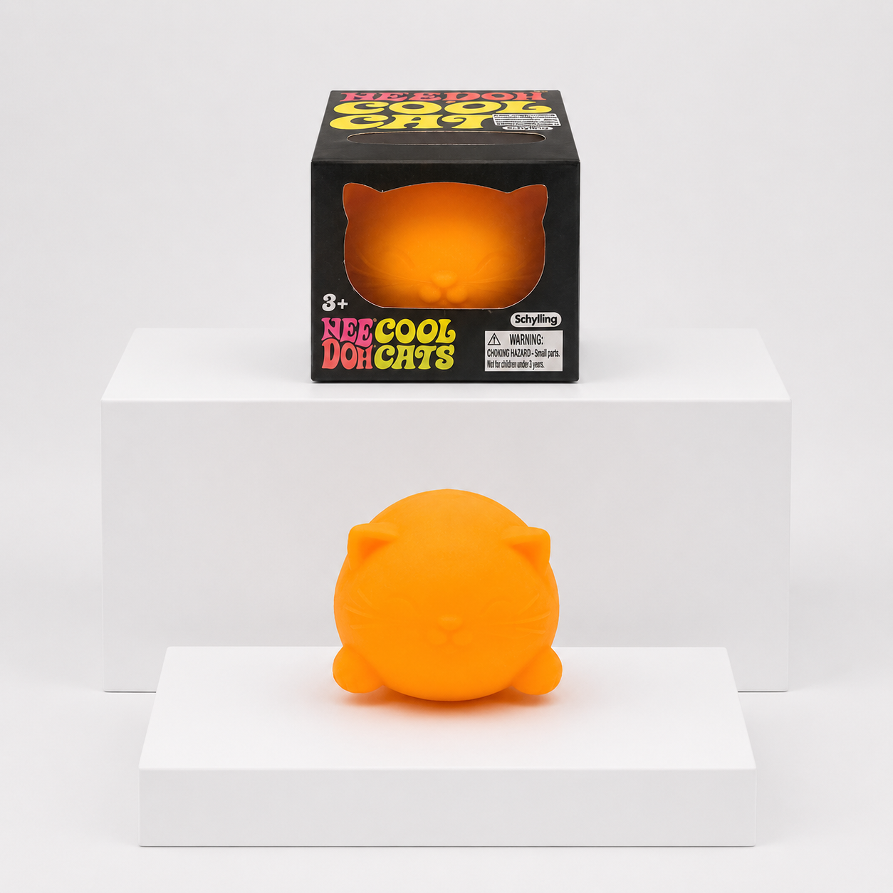 NeeDoh Cool Cat Squishy Fidget Toy – Orange variant