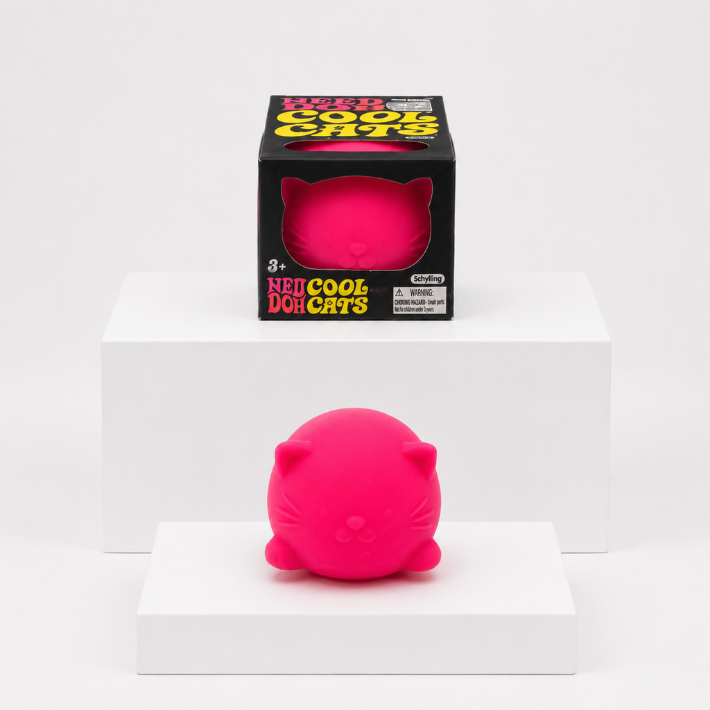 NeeDoh Cool Cat Squishy Fidget Toy – Pink variant