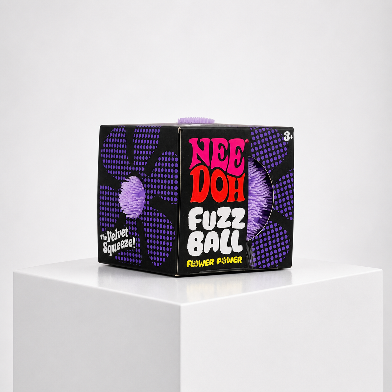 Squish Planet NeeDoh Fuzz Ball Flower Power Squishy Fidget Toy product image for online shopping — full assortment.