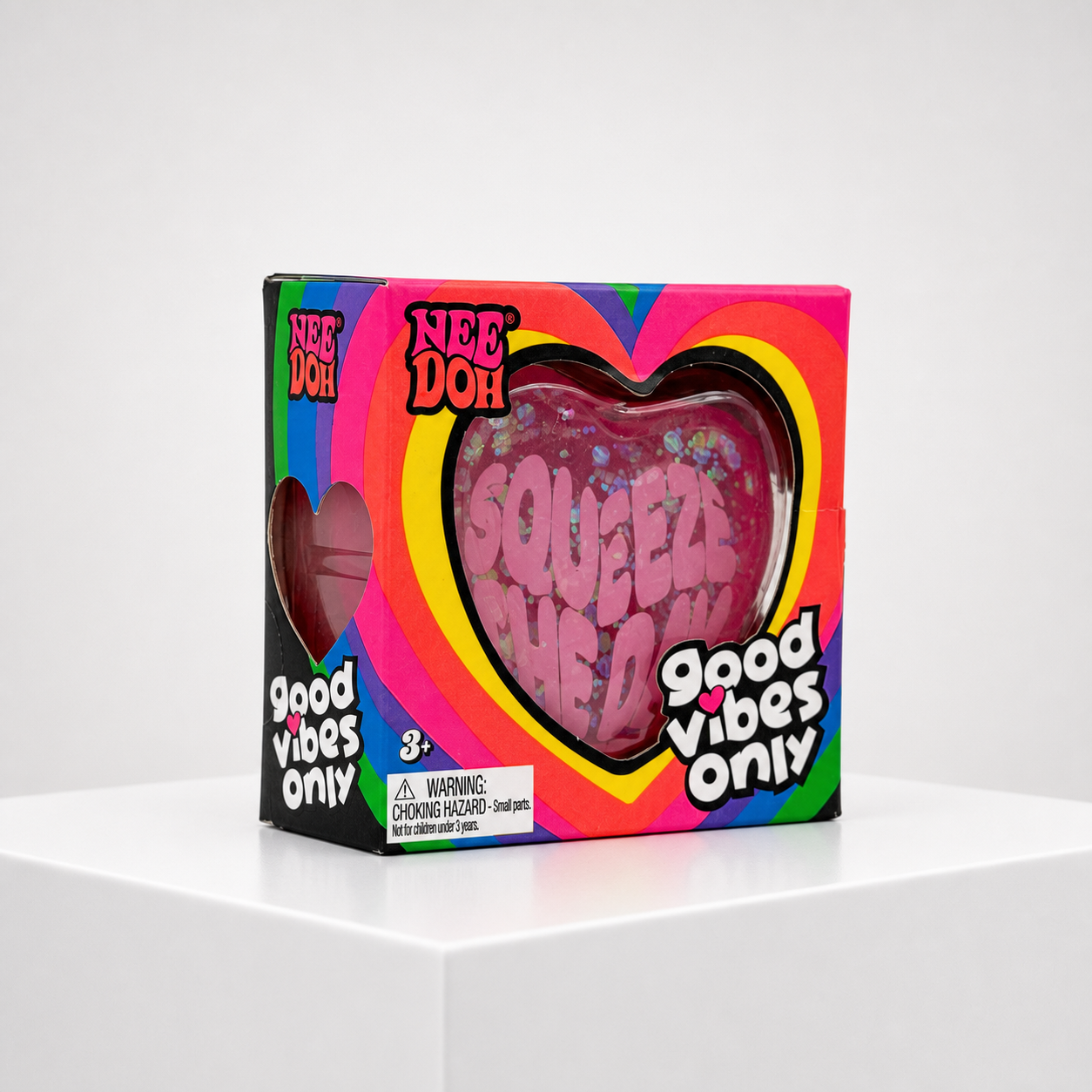 Squish Planet NeeDoh Good Vibes Only Squishy Fidget Toy main product image showing the squishy toy.