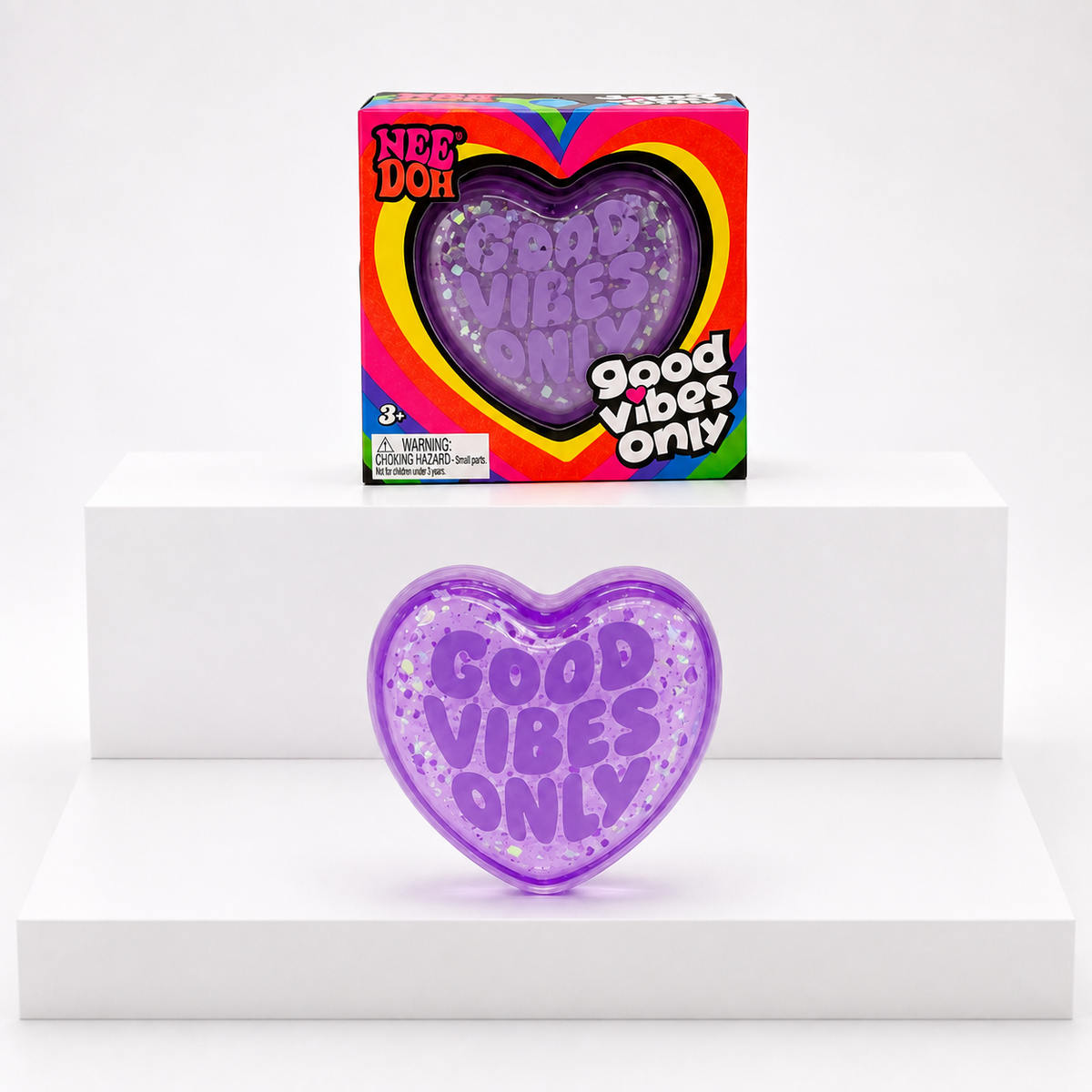 NeeDoh Good Vibes Only Squishy Fidget Toy – Purple variant