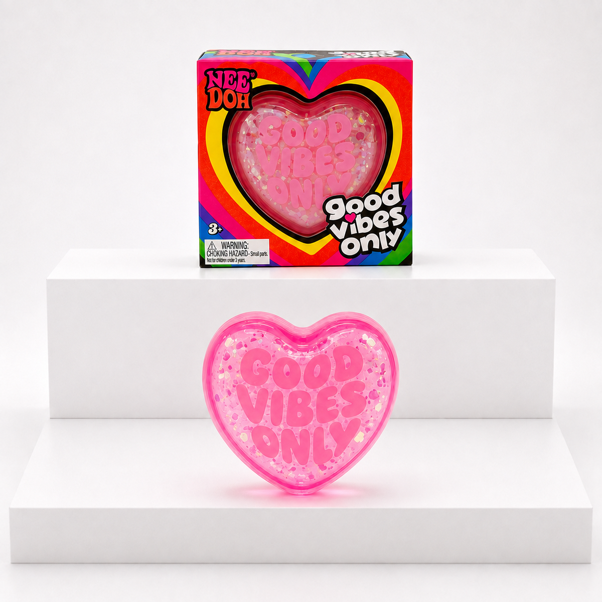 NeeDoh Good Vibes Only Squishy Fidget Toy – Pink variant