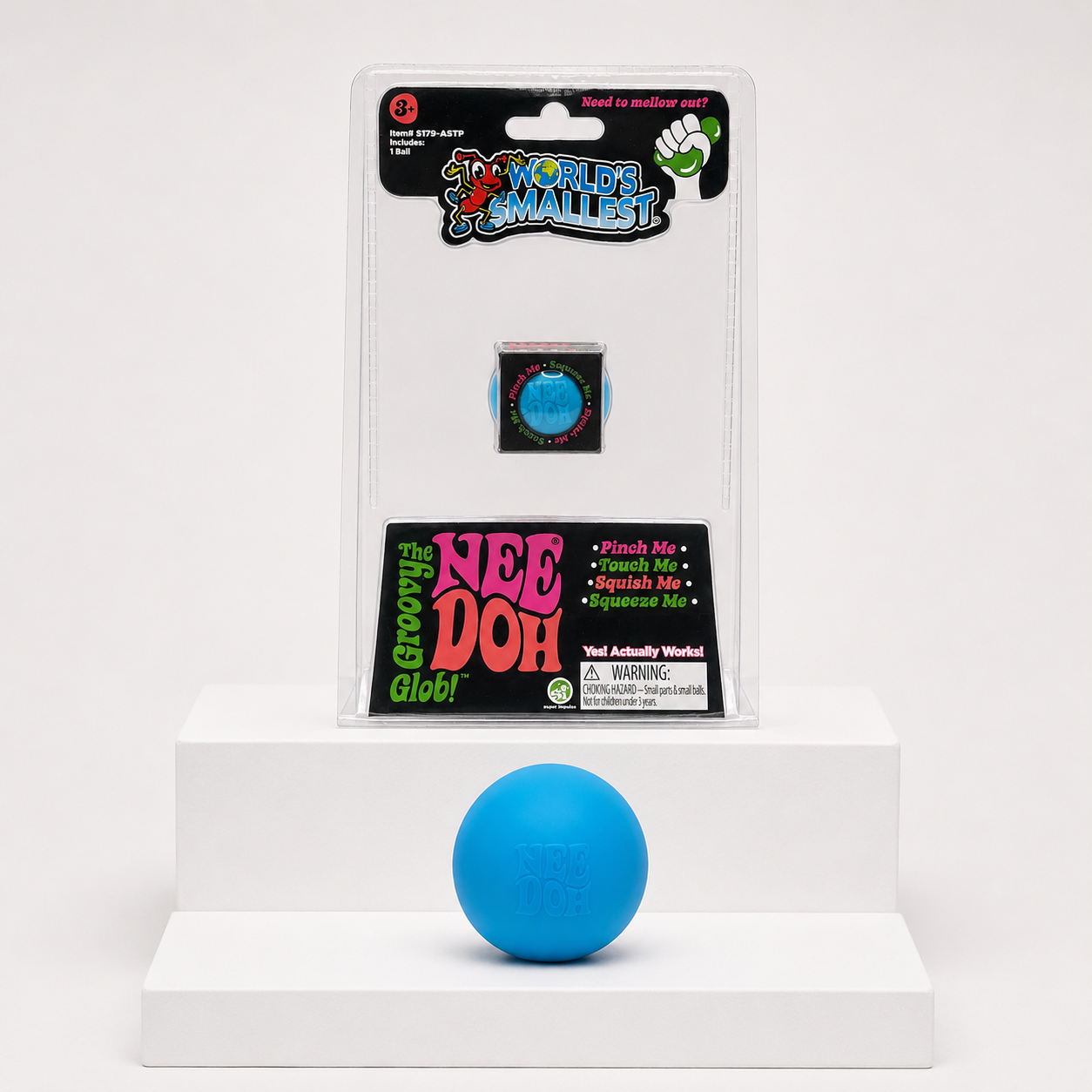 NeeDoh Groovy Glob From the Worlds Smallest Line Squishy Fidget Toy – Blue variant