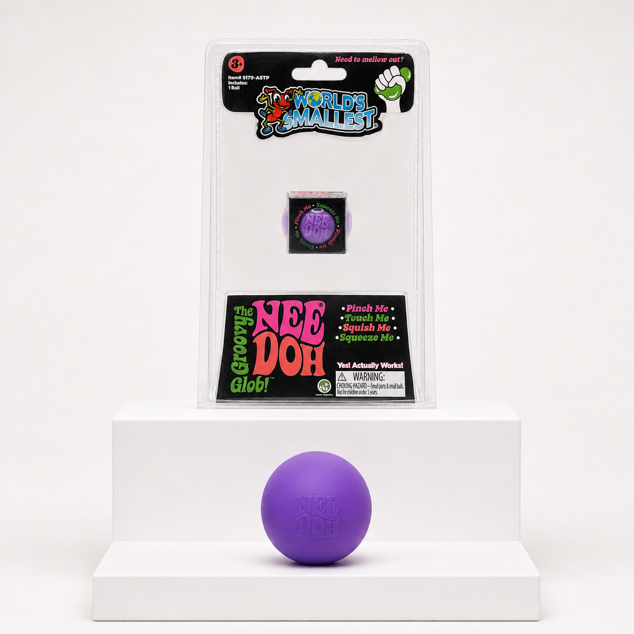 NeeDoh Groovy Glob From the Worlds Smallest Line Squishy Fidget Toy – Purple variant
