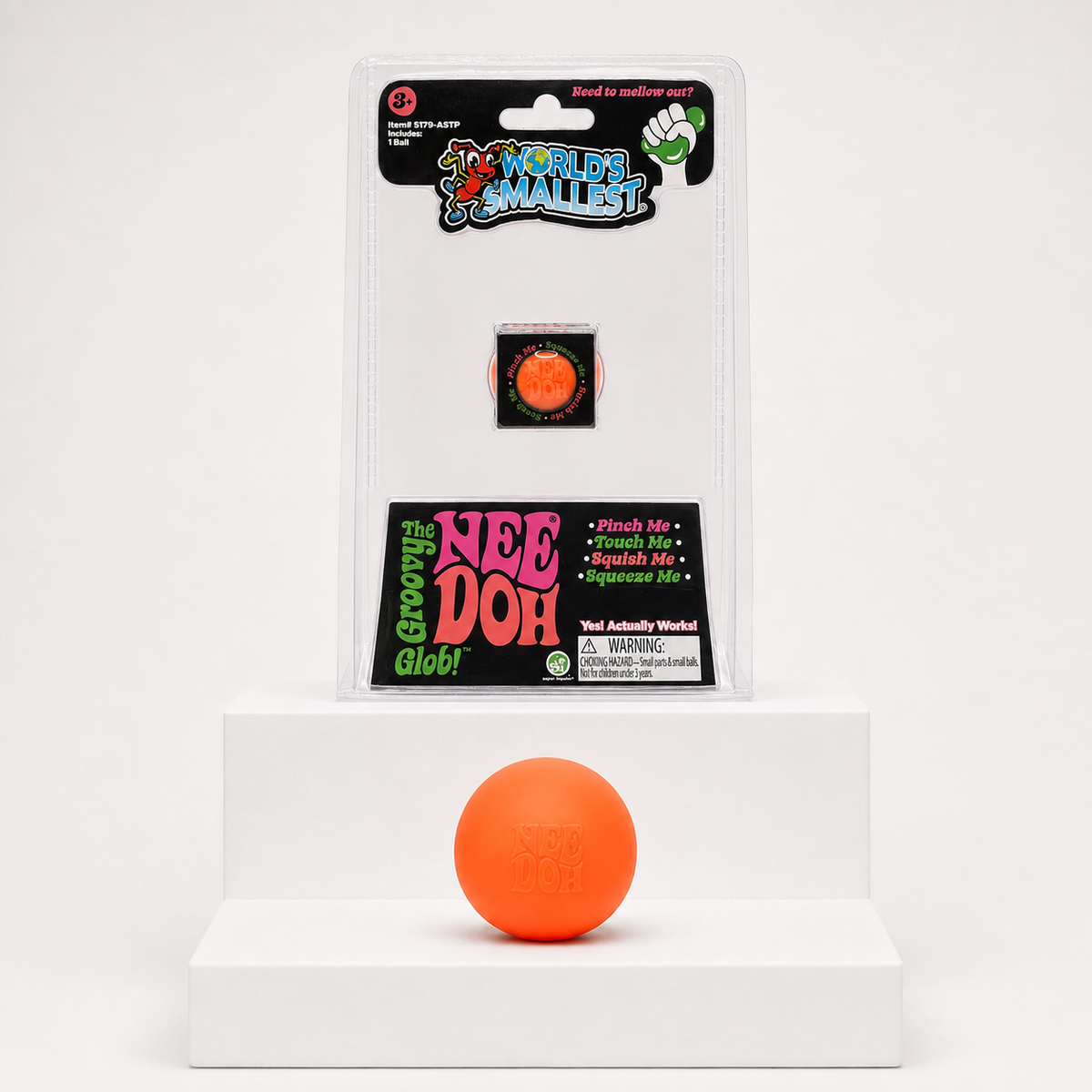 NeeDoh Groovy Glob From the Worlds Smallest Line Squishy Fidget Toy – Orange variant