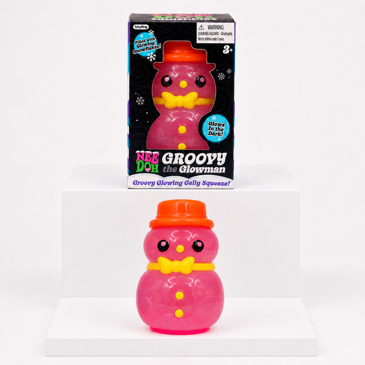 NeeDoh Groovy Glowman Squishy Fidget Toy – Pink variant