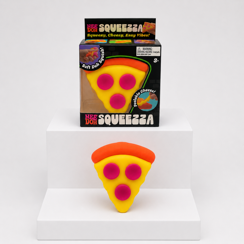 NeeDoh Squeeza Pizza Squishy Fidget Toy – Orange Crust variant
