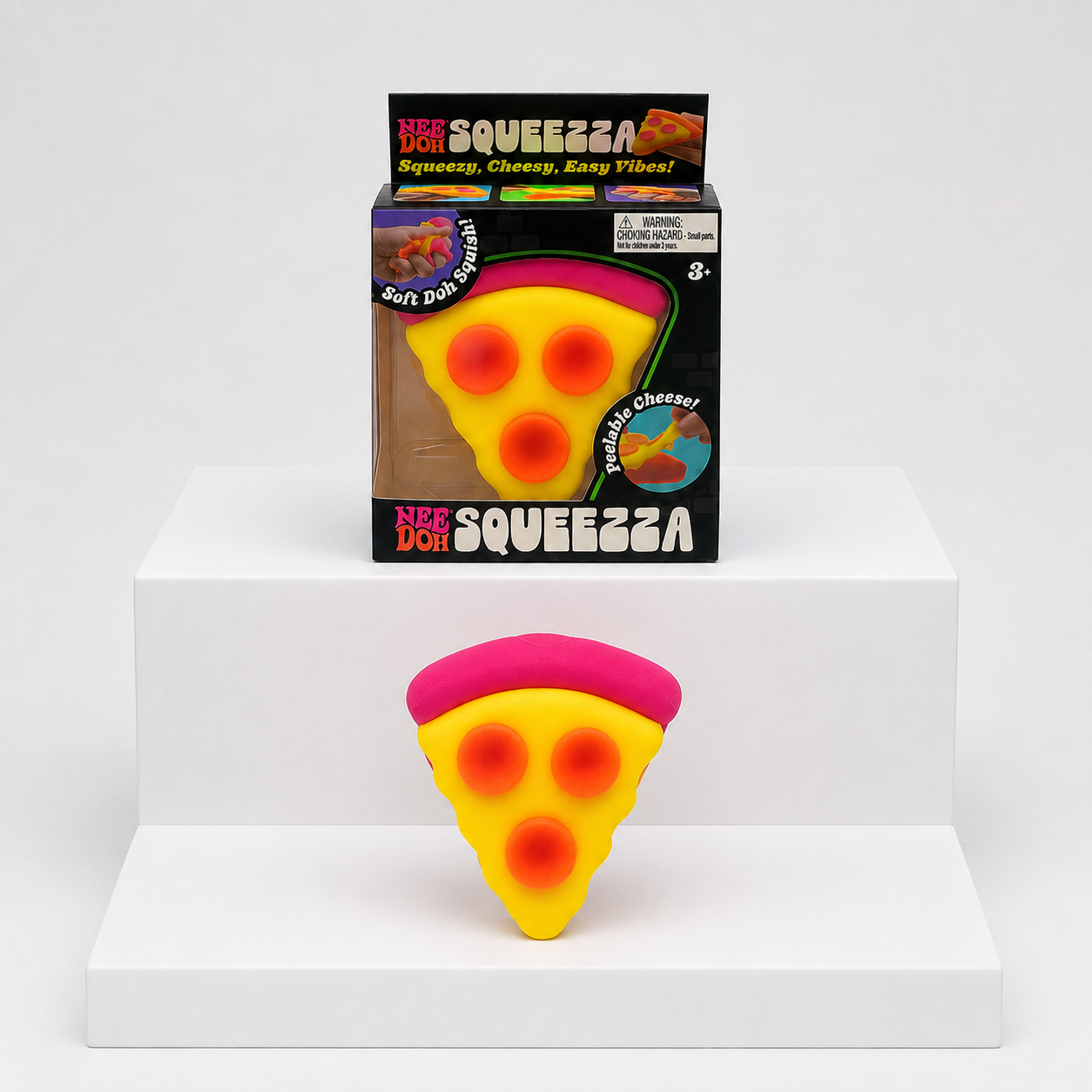 NeeDoh Squeeza Pizza Squishy Fidget Toy – Pink Crust variant