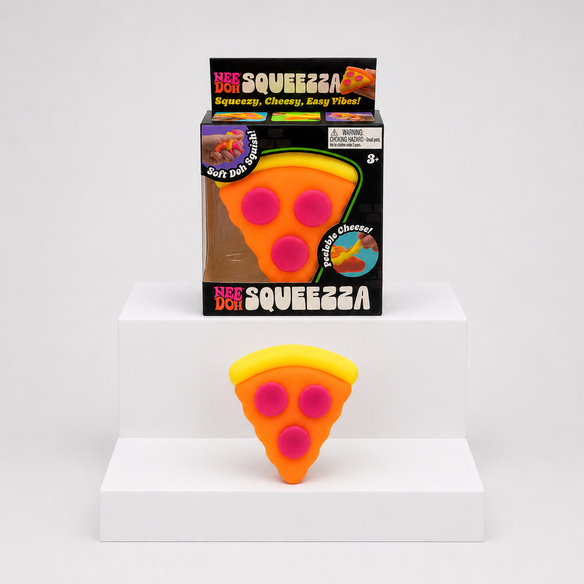 NeeDoh Squeeza Pizza Squishy Fidget Toy – Yellow Crust variant