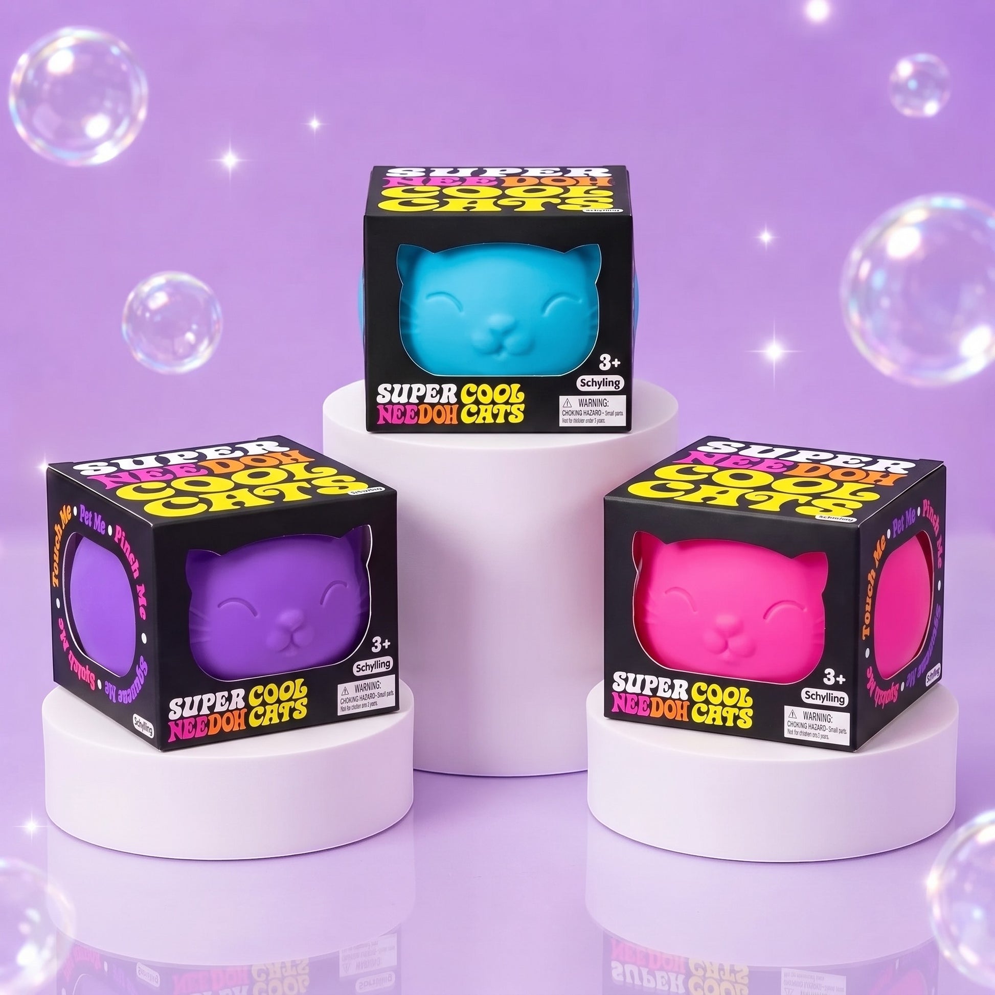 Squish Planet NeeDoh Super Cool Cat Squishy Fidget Toy product image showing the NeeDoh squishy fidget toy for online shopping.