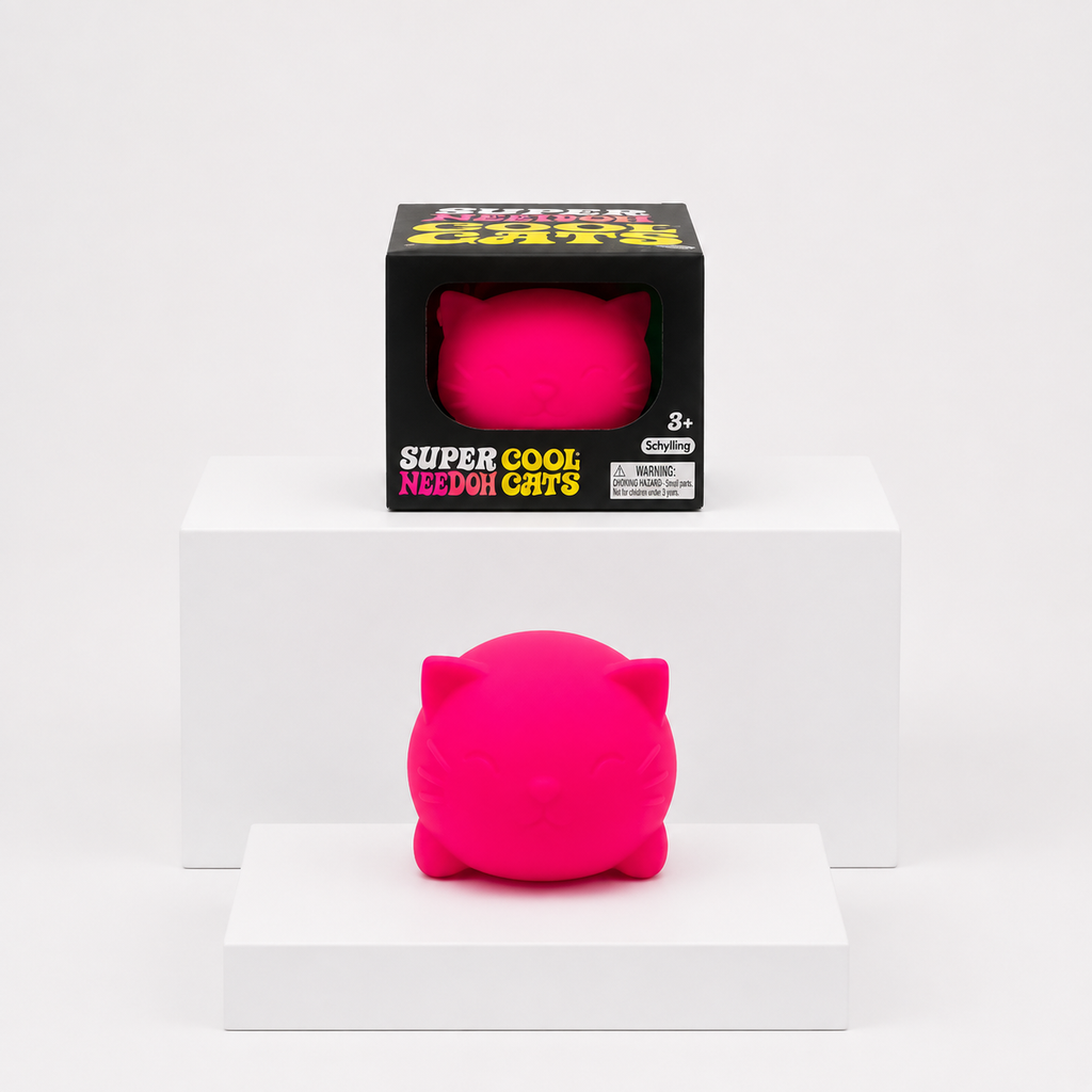 NeeDoh Super Cool Cat Squishy Fidget Toy – Pink variant