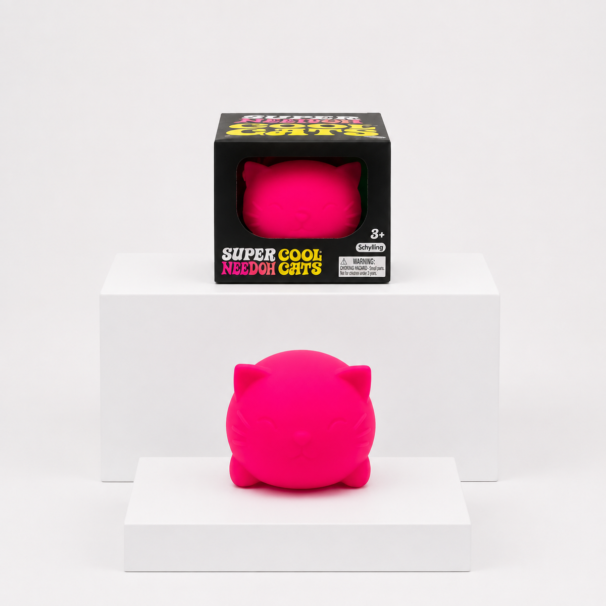 NeeDoh Super Cool Cat Squishy Fidget Toy – Pink variant