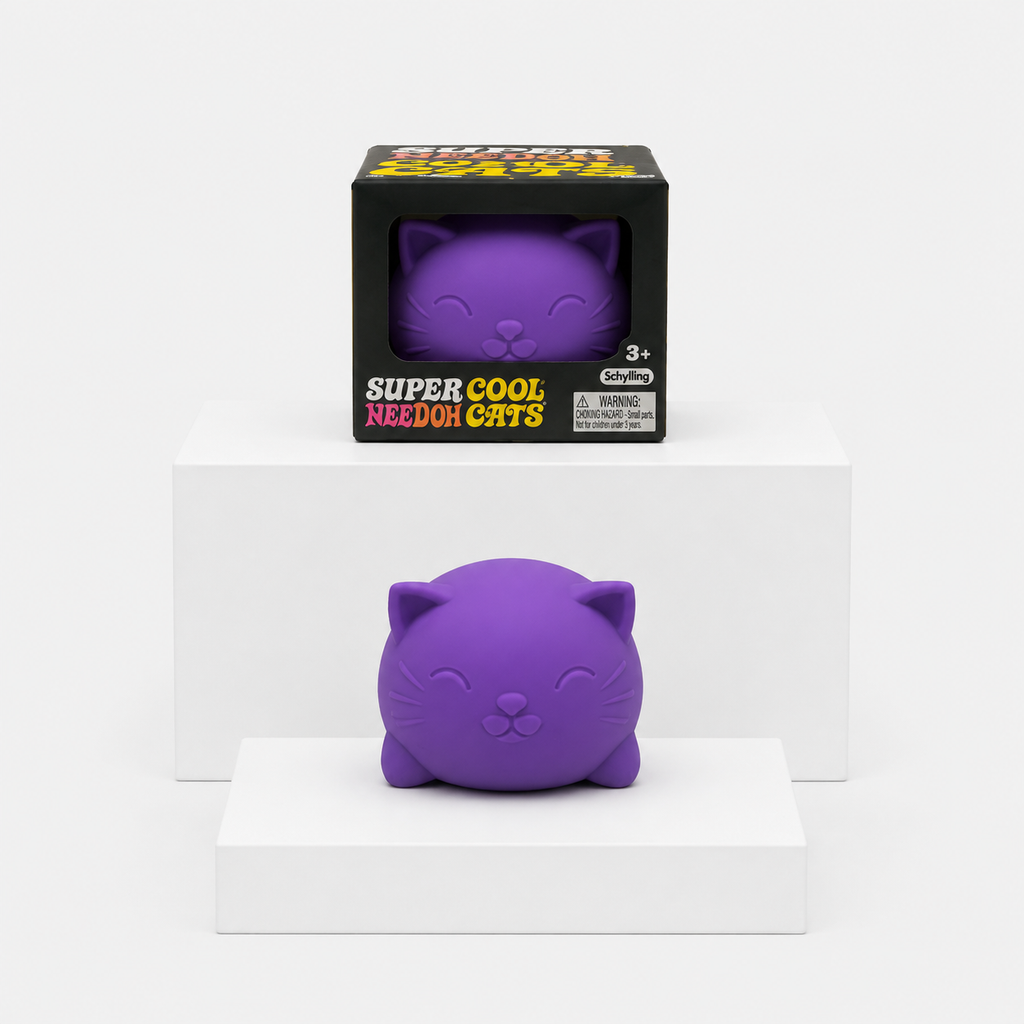 NeeDoh Super Cool Cat Squishy Fidget Toy – Purple variant