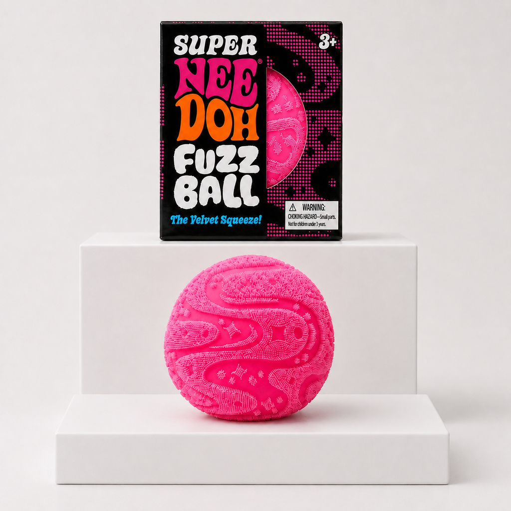 NeeDoh Super Fuzzball Squishy Fidget Toy – Pink variant