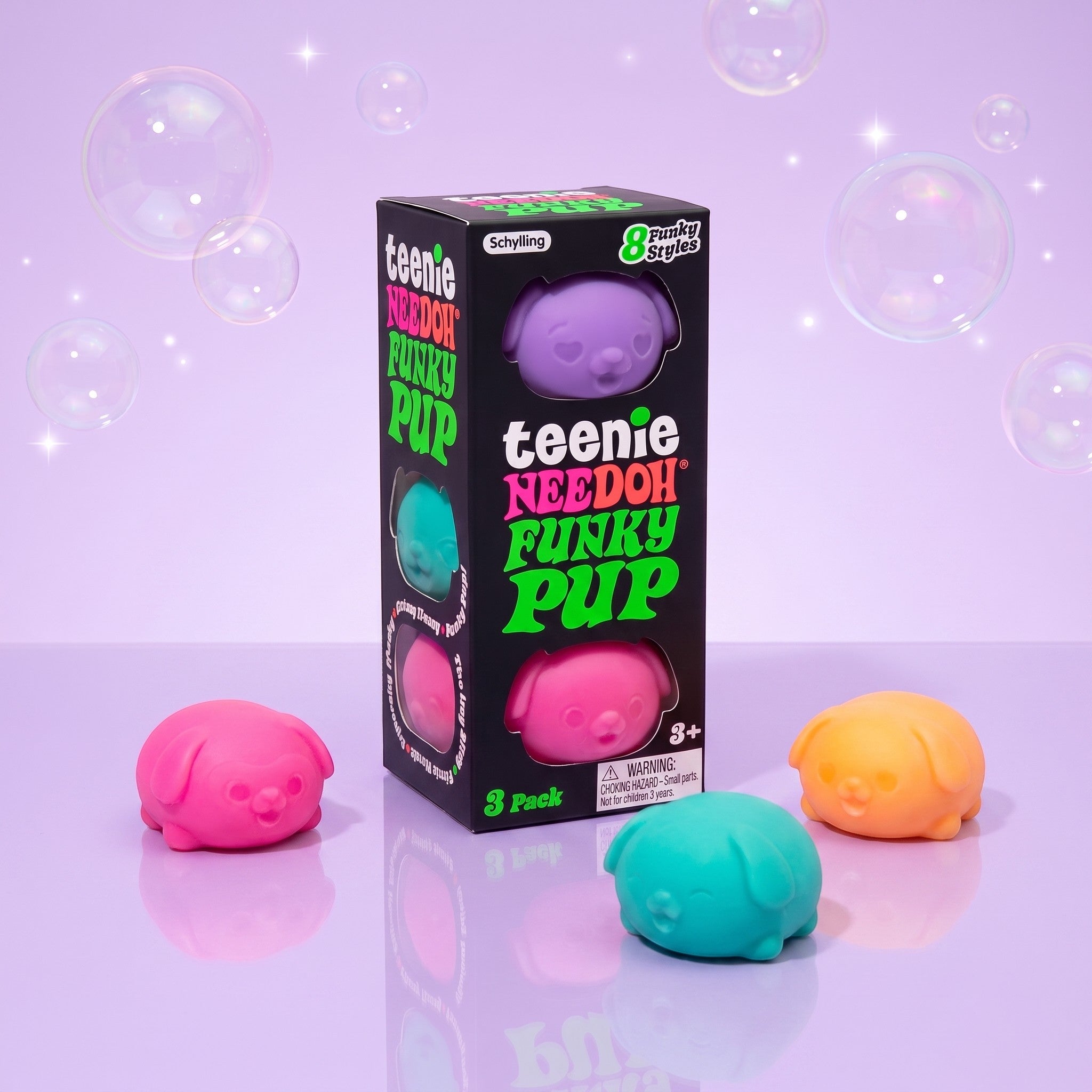 Squish Planet NeeDoh Teenie Funky Pups Squishy Fidget Toy Multi Pack product image showing the NeeDoh squishy fidget toy for online shopping.