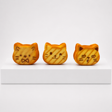 Three Nyang Nyang Cat Toasted Bread Slow Rise Squishy Fidget Toys
