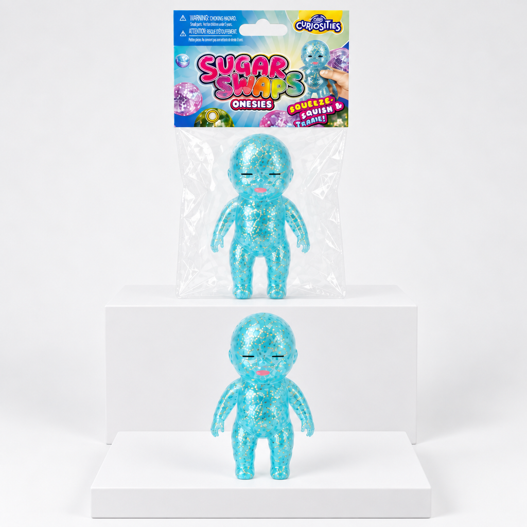 ORB Curiosities Sugar Swaps Onesies Glitter Baby Squishy Toy alternate product view 3
