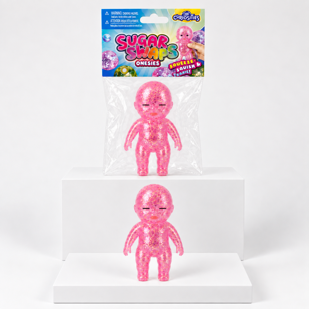 ORB Curiosities Sugar Swaps Onesies Glitter Baby Squishy Toy alternate product view 4