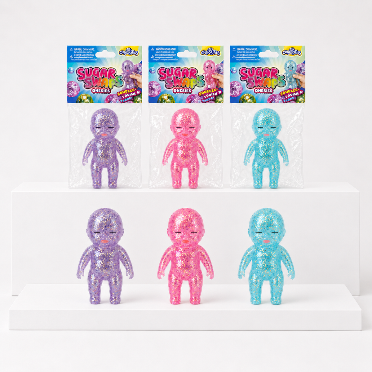 ORB Curiosities Sugar Swaps Onesies Glitter Baby Squishy Toy main product image