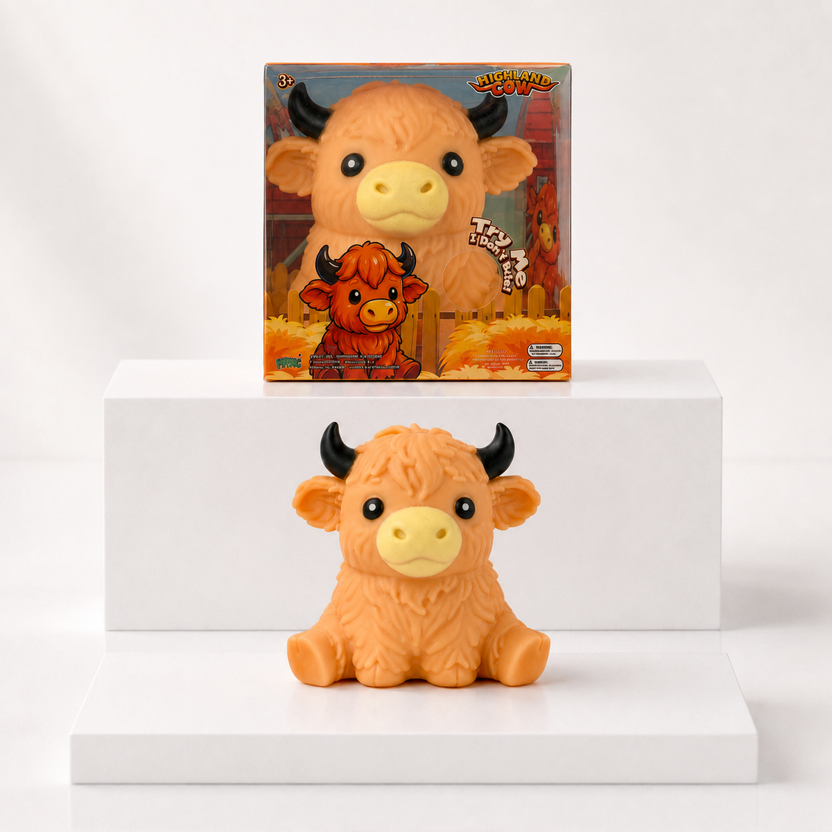 PPNC Highland Cow Toy Squishy Fidget Toy – Light Brown variant