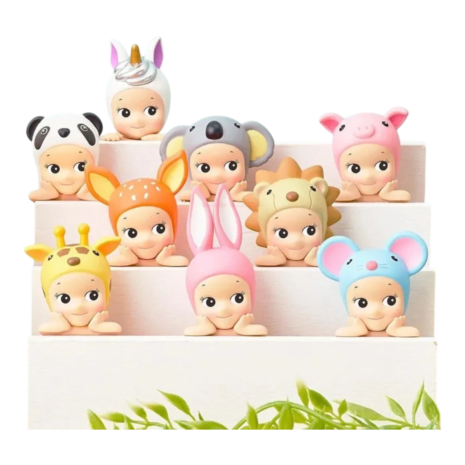 Squish Planet Sonny Angel HIPPERS Animals Series blind box figures: unicorn, panda, koala, pig, deer, lion, giraffe, bunny, mouse.