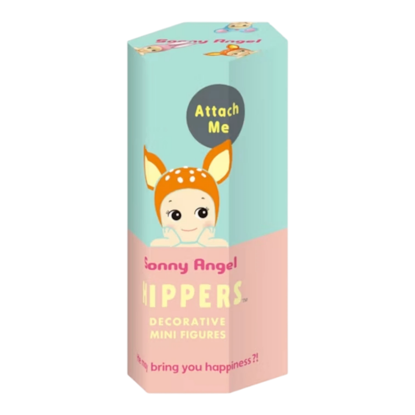 Sonny Angel HIPPERS Animals Series blind box with deer-themed hat. Decorative mini figure.