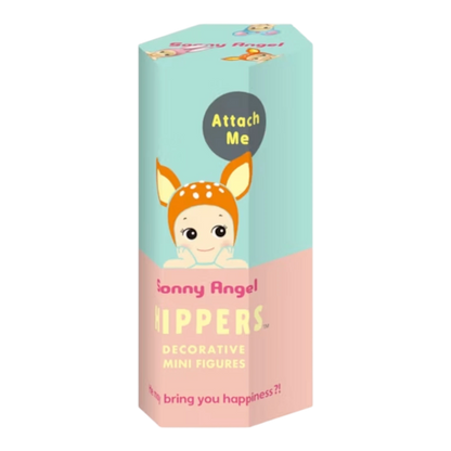 Sonny Angel HIPPERS Animals Series blind box with deer-themed hat. Decorative mini figure.