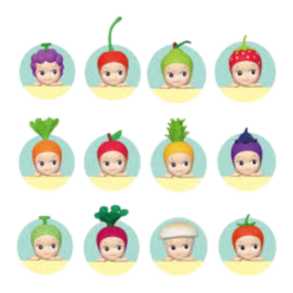 Squish Planet Sonny Angel HIPPERS Decorative Harvest Series blind box collectible figures. Features fruit and vegetable themed designs.