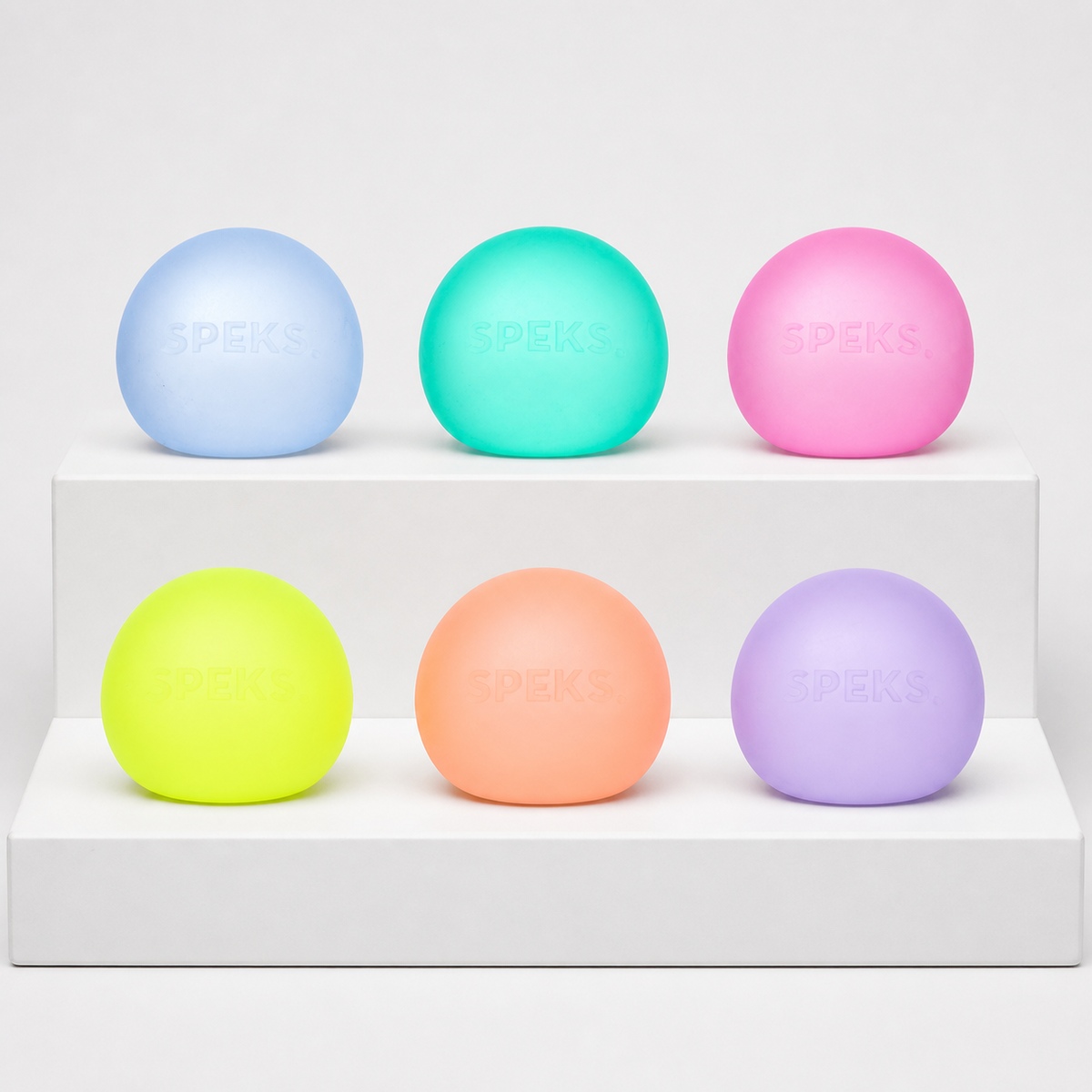 Six Speks Gump Memory Gel Stress Ball Original colors: Dew, Sea Glass, Moon Jelly, Algae, Reef and Mist